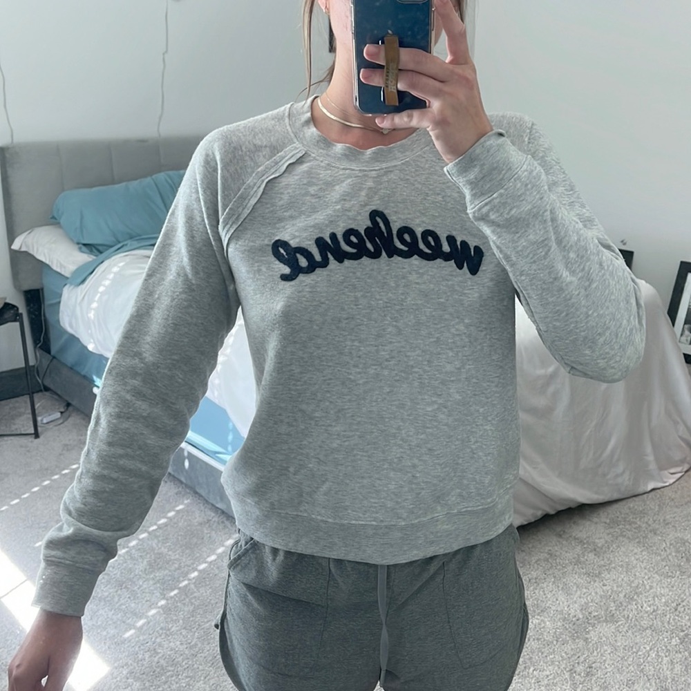 Grey crewneck sweatshirt